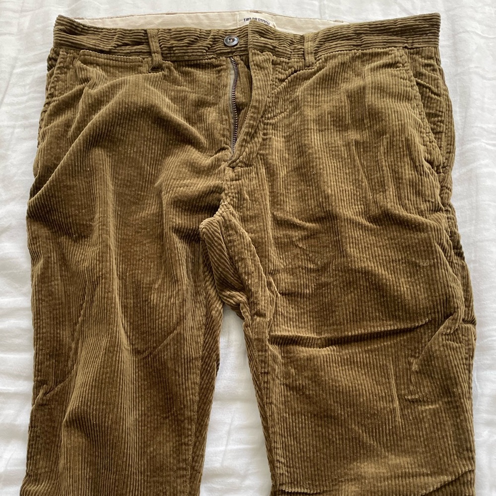 Taylor Stitch Slim Foundation Pant In Olive Cord